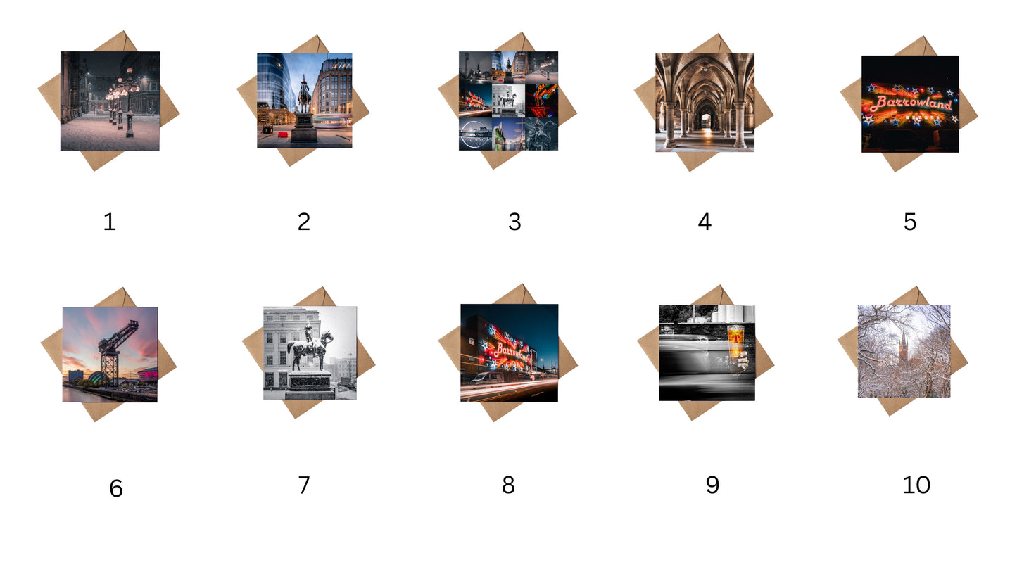 Glasgow Greeting cards (Set of 4/6/10)