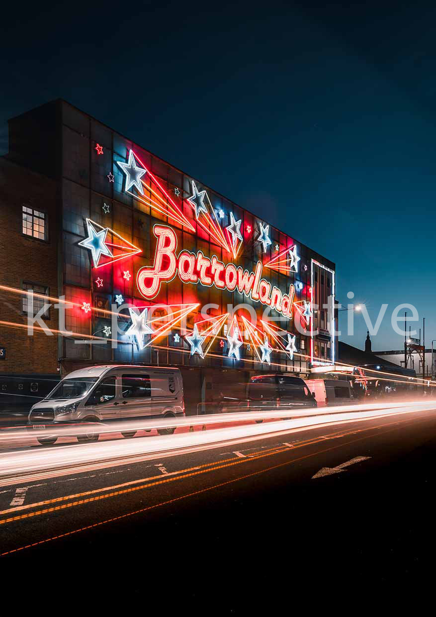 Barrowland, Glasgow light trails signed and mounted print