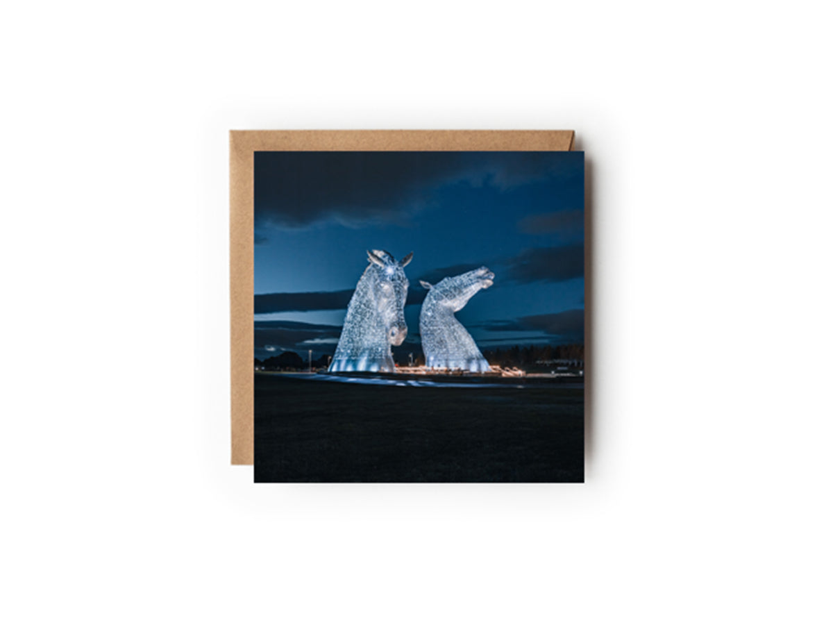 Kelpies Greeting card 150x150mm Kunal Tewari Photography