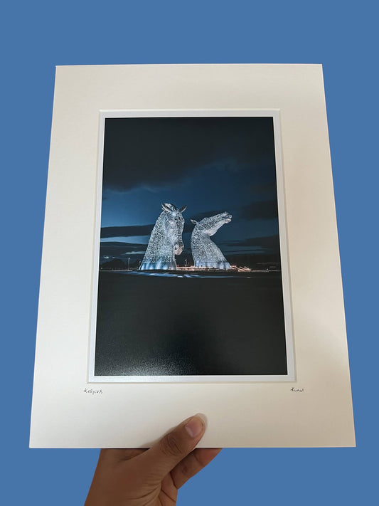 Majestic view of Kelpies at night print - Kunal Tewari Photography