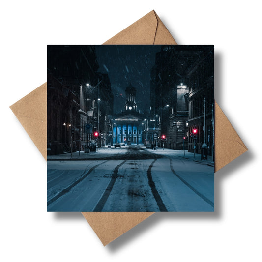 Chilly Night Ingram street Greeting card - Kunal Tewari Photography