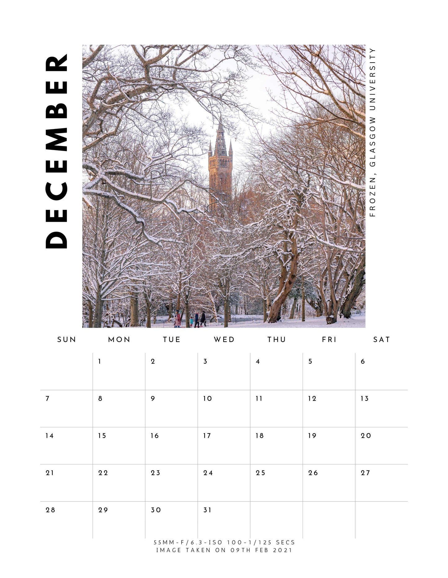 2025 Glasgow Calendar - Kunal Tewari Photography