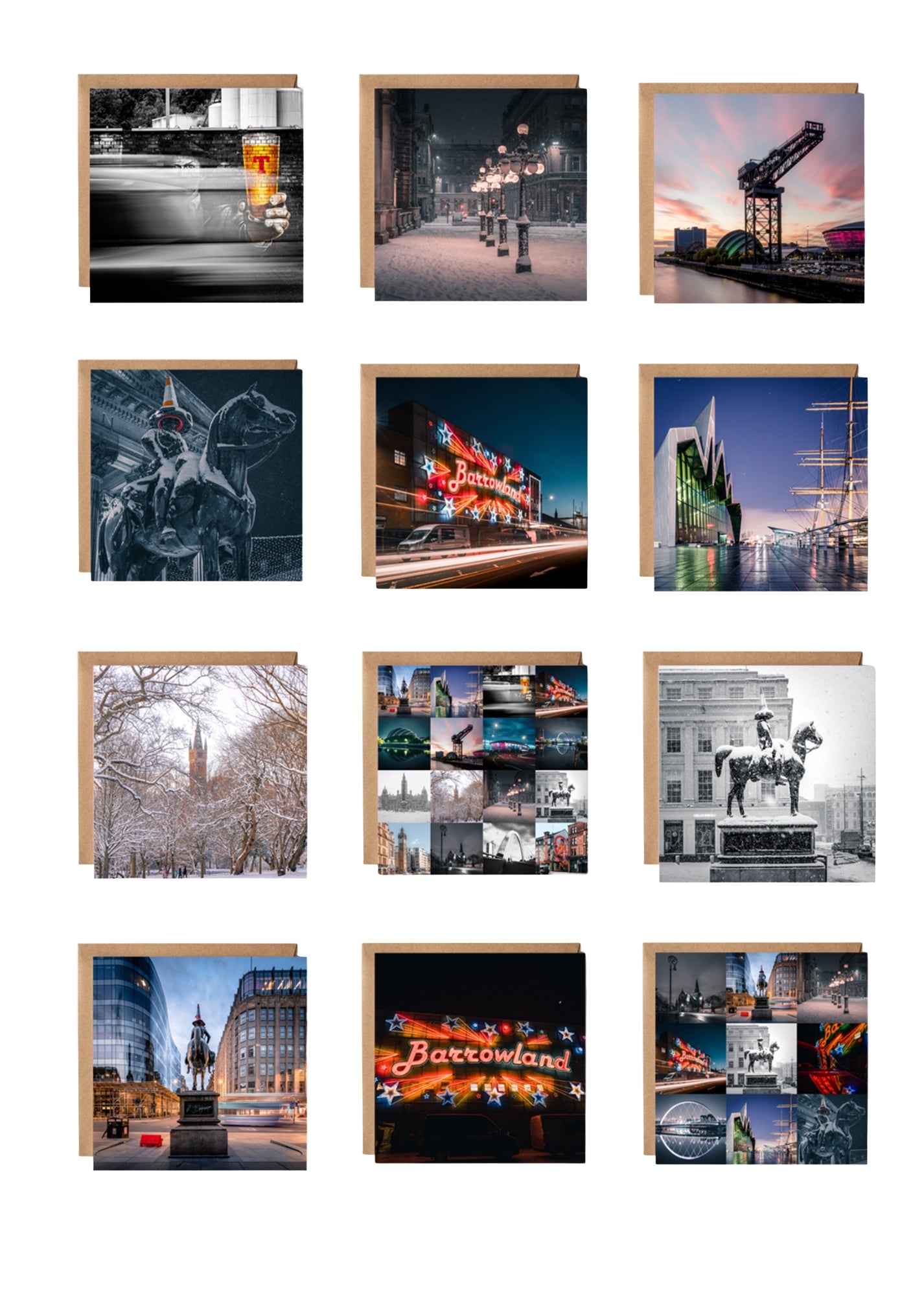 Glasgow Greeting cards 150mm x 150mm - Kunal Tewari Photography