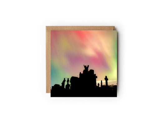 Aurora-Glasgow Necropolis Greeting card - Kunal Tewari Photography