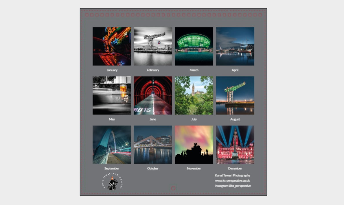 2027 Glasgow Calendar-Pre-Order Kunal Tewari Photography