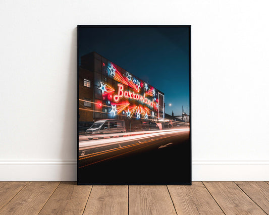Barrowland, Glasgow light trails signed and mounted print