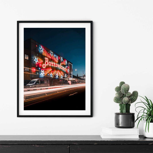Barrowland, Glasgow light trails signed and mounted print