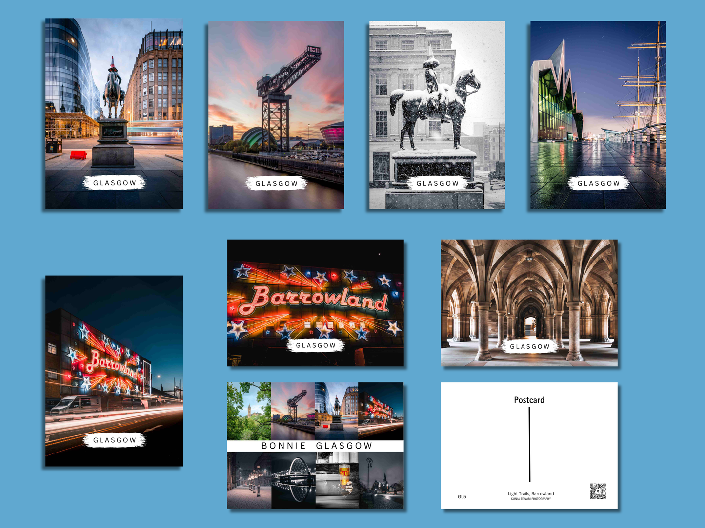 Glasgow Postcard Set (8 Pack) – A6 Photo Prints Kunal Tewari Photography