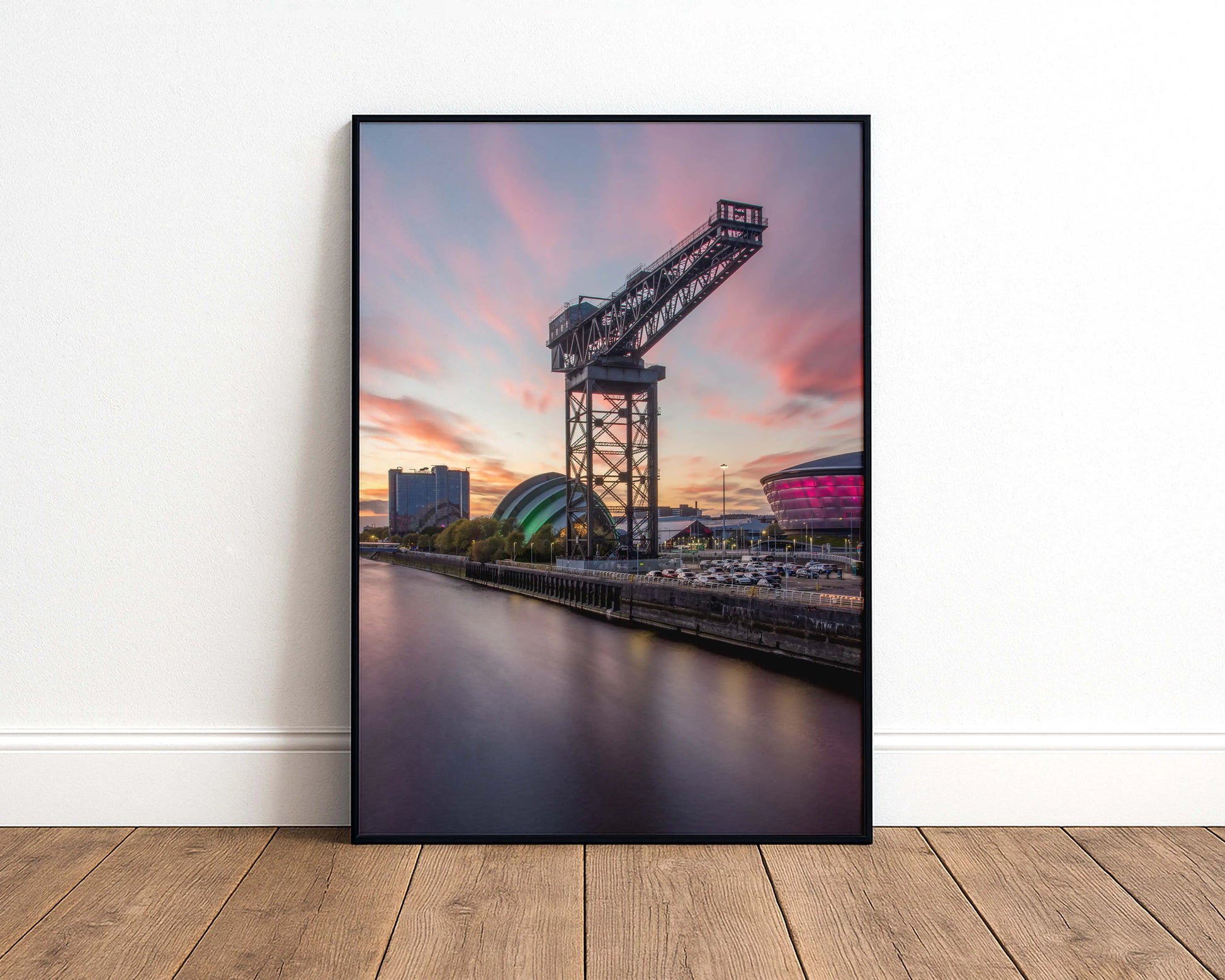 Serene Sunset over Finnieston Crane signed and mounted print Kunal Tewari Photography