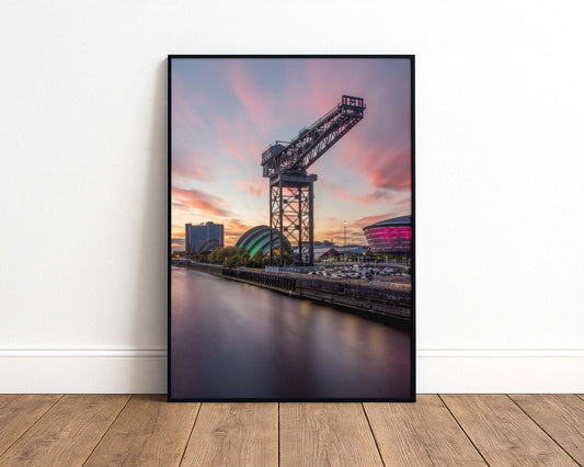 Serene Sunset over Finnieston Crane signed and mounted print Kunal Tewari Photography