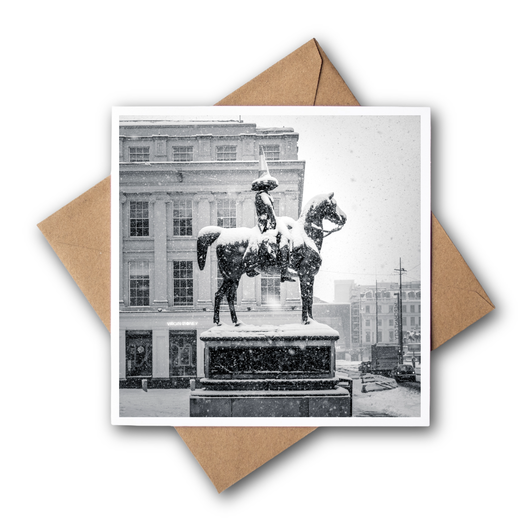 Frozen Duke, Glasgow Greeting Card – Fine Art Photography | 150 × 150 mm Kunal Tewari Photography