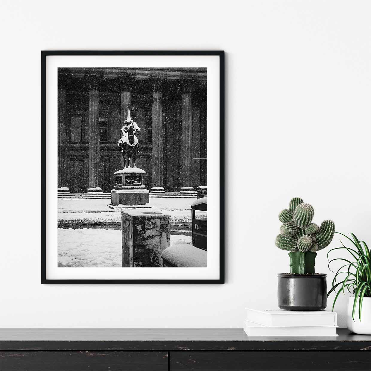 The Duke and his Frozen cone in monochrome signed and mounted print