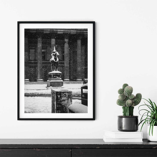 The Duke and his Frozen cone in monochrome signed and mounted print