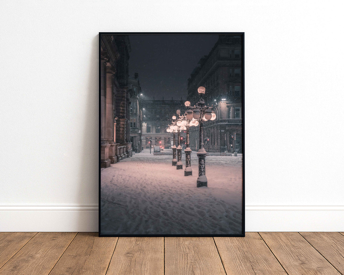 A chilly night in George square, Glasgow signed and mounted print Kunal Tewari Photography