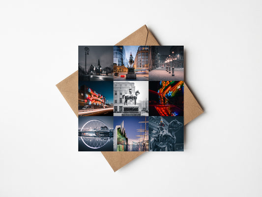 Glasgow 9 Photo collage Greeting card