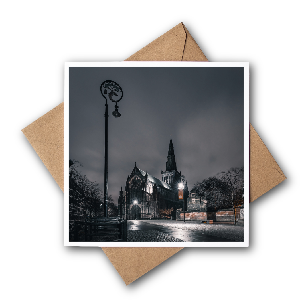 Glasgow Cathedral, Glasgow Greeting Card – Fine Art Photography | 150 × 150 mm Kunal Tewari Photography