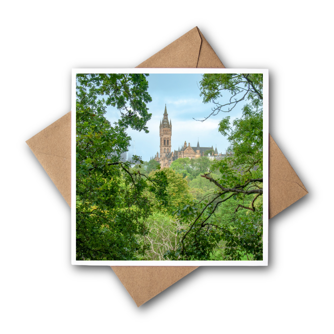 University of Glasgow, Glasgow Greeting Card – Fine Art Photography | 150 × 150 mm Kunal Tewari Photography