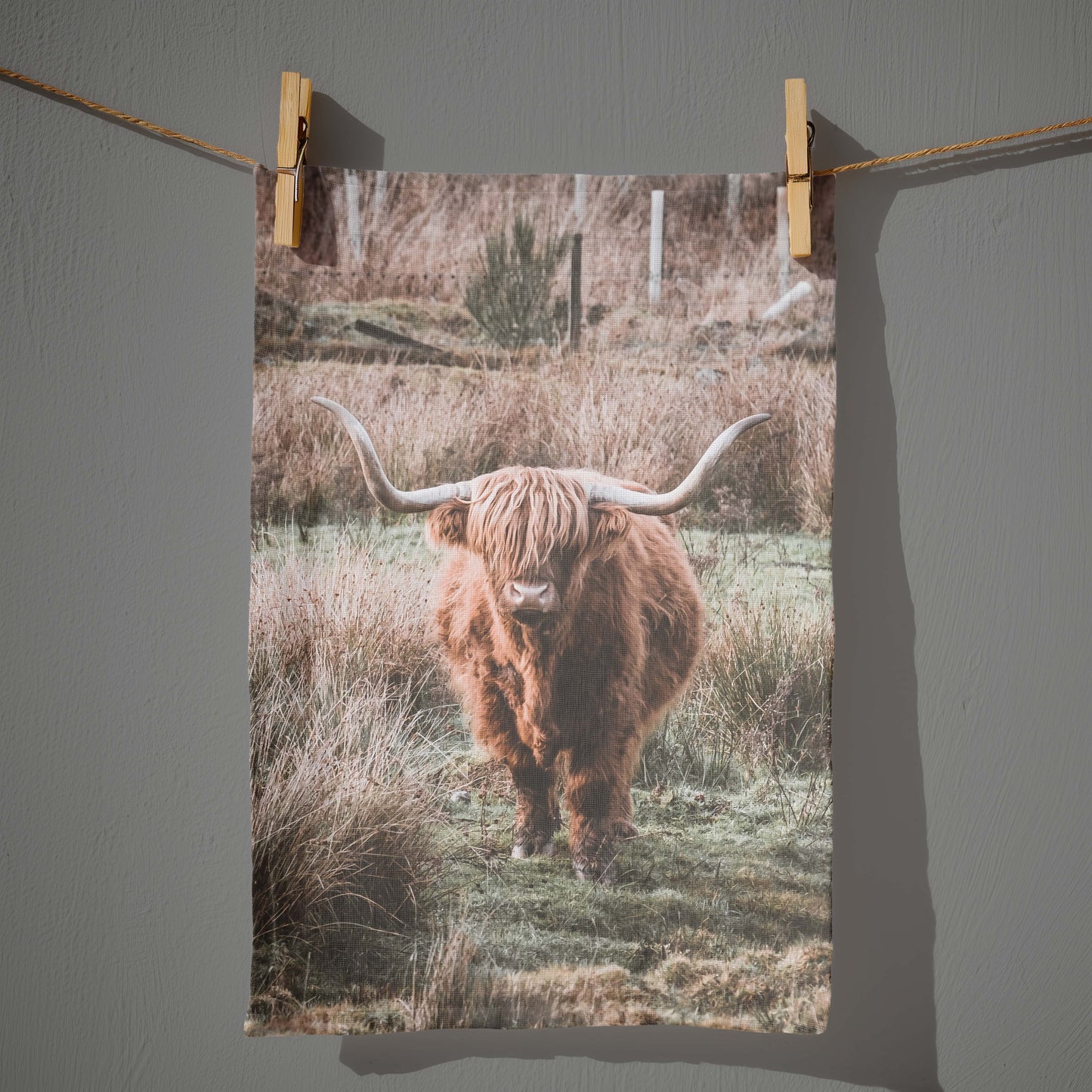 Highland Coo-Scotland Tea Towel Kunal Tewari Photography
