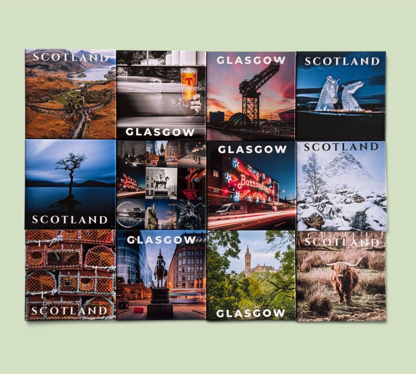 Mega Scotland & Glasgow Fridge Magnet Bundle – Set of 12 Kunal Tewari Photography