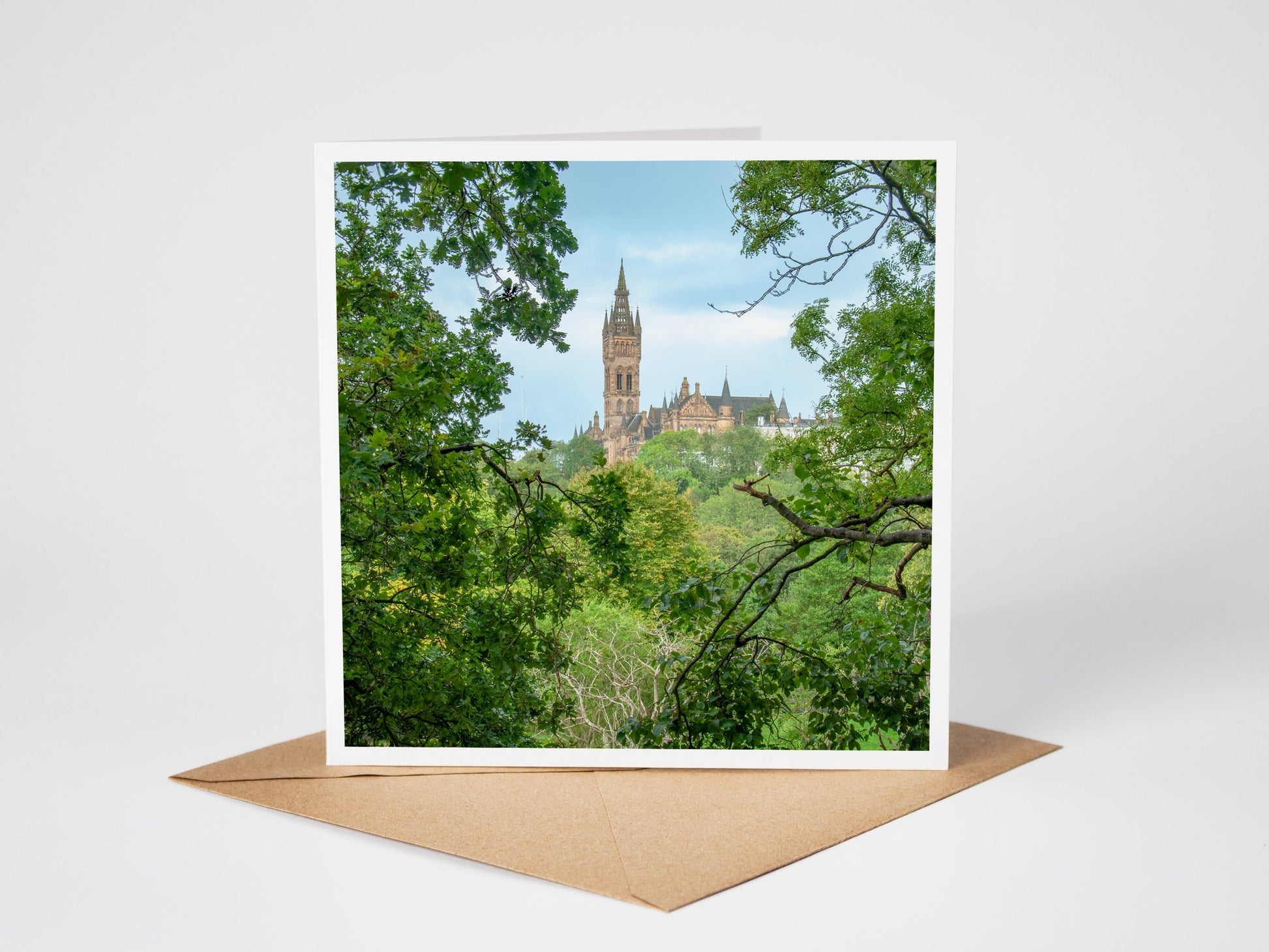 University of Glasgow, Glasgow Greeting Card – Fine Art Photography | 150 × 150 mm Kunal Tewari Photography