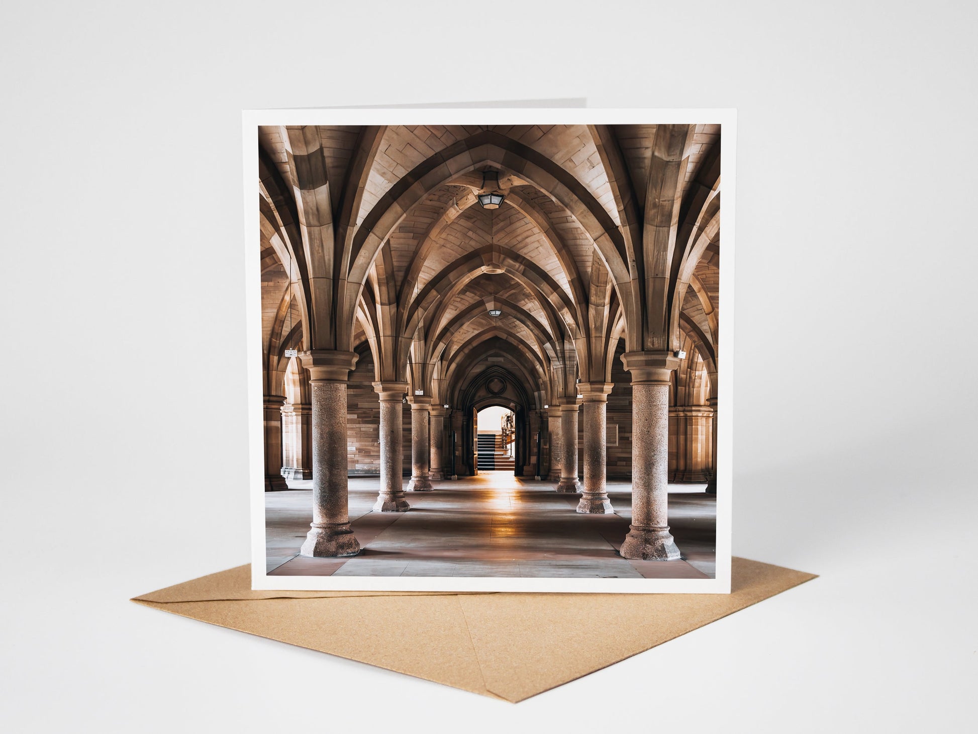 Cloisters, Glasgow Greeting Card – Fine Art Photography | 150 × 150 mm Kunal Tewari Photography