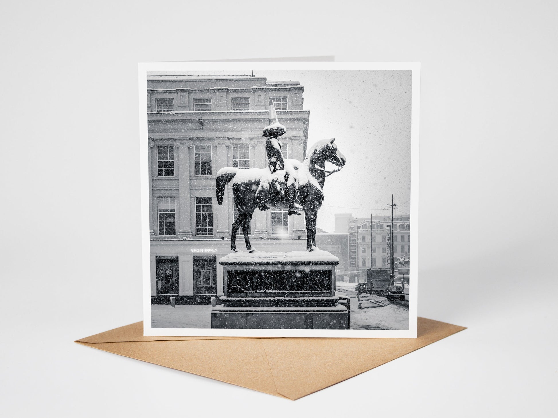 Frozen Duke, Glasgow Greeting Card – Fine Art Photography | 150 × 150 mm Kunal Tewari Photography