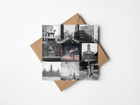 Frozen Glasgow collage Greeting card