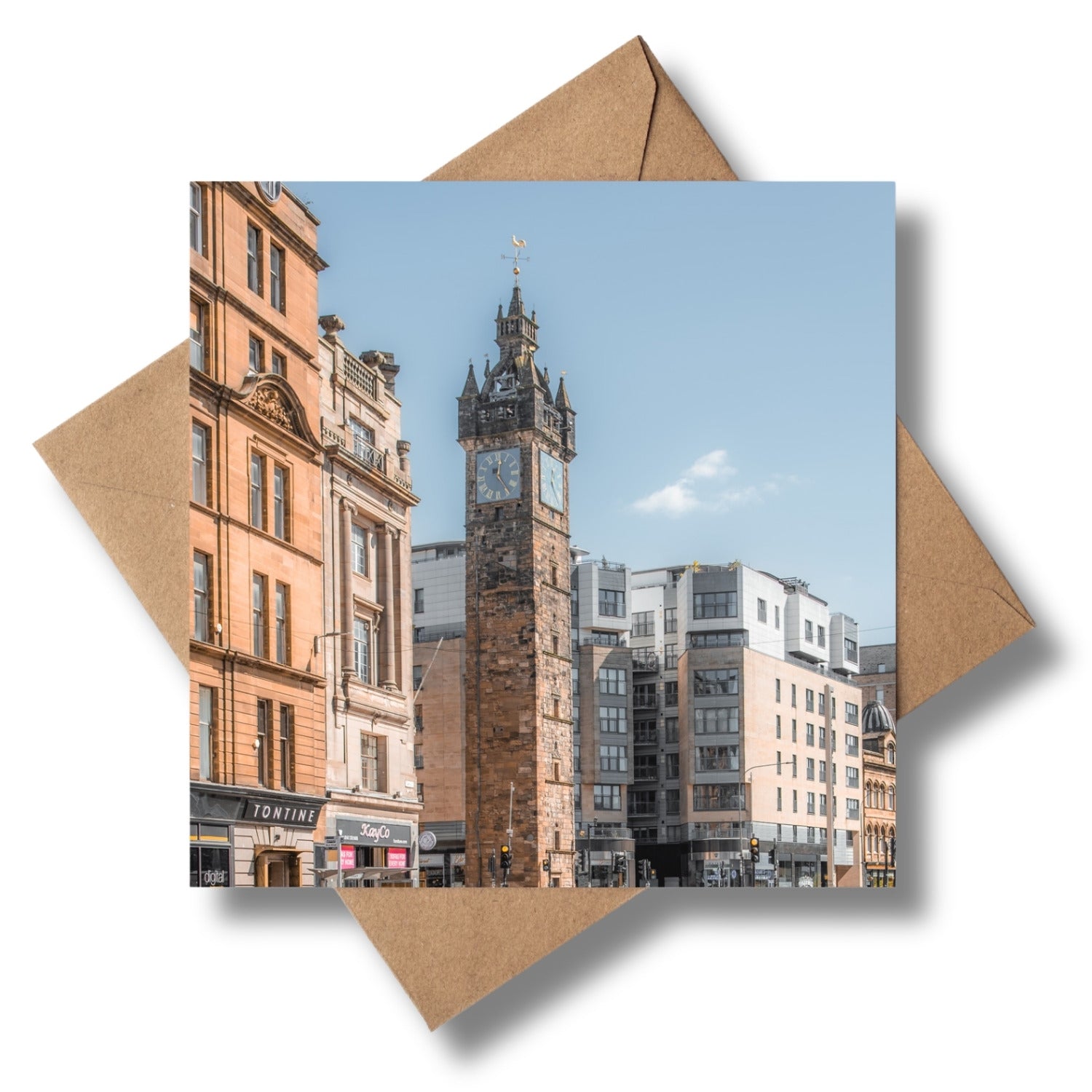 Tolbooth Steeple Glasgow Greeting card - Kunal Tewari Photography