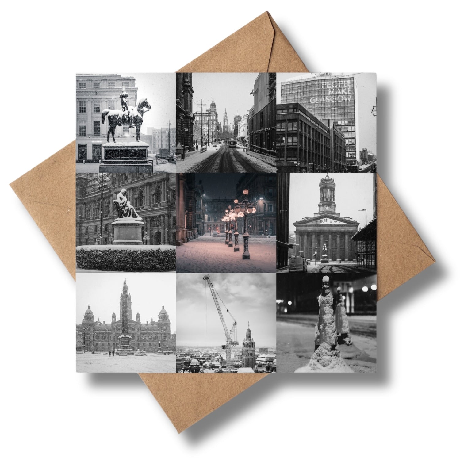 Frozen Glasgow collage Greeting card - Kunal Tewari Photography