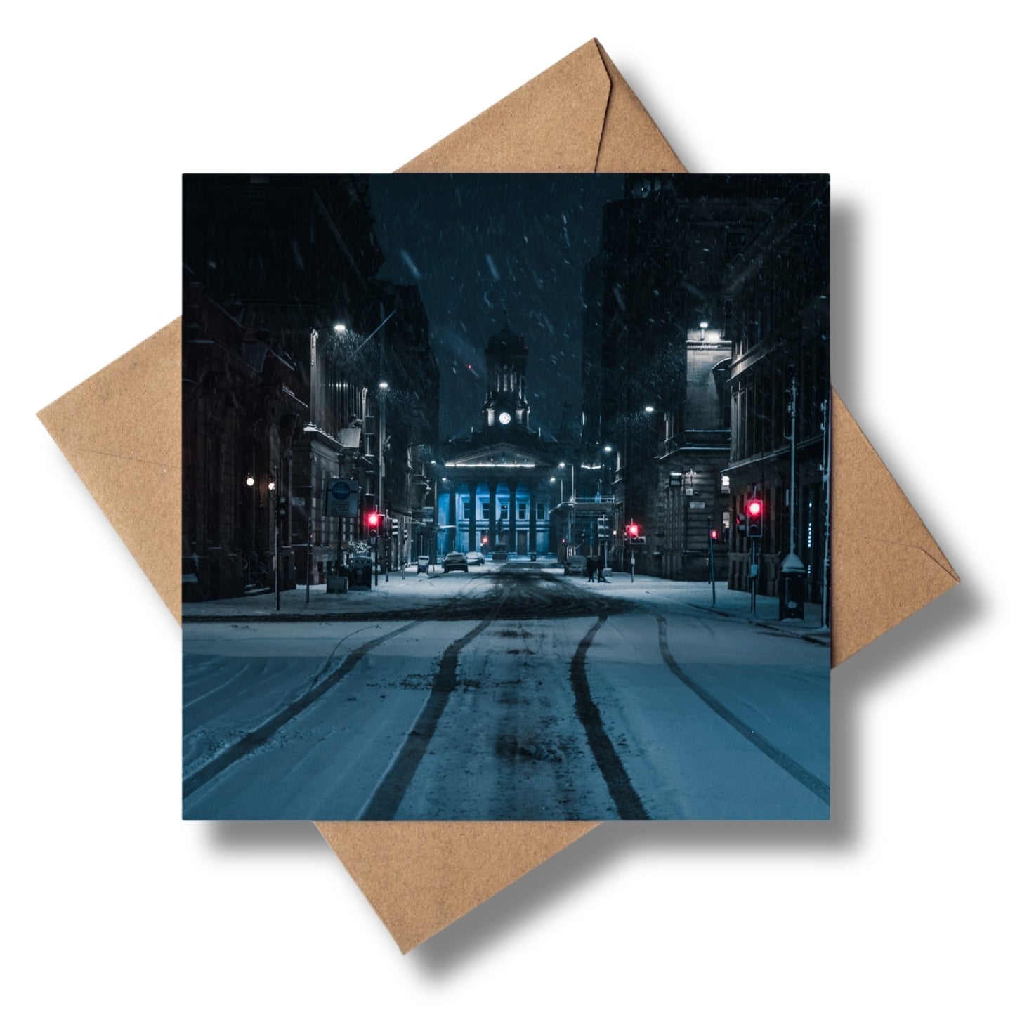 Chilly Night Ingram street Greeting card - Kunal Tewari Photography