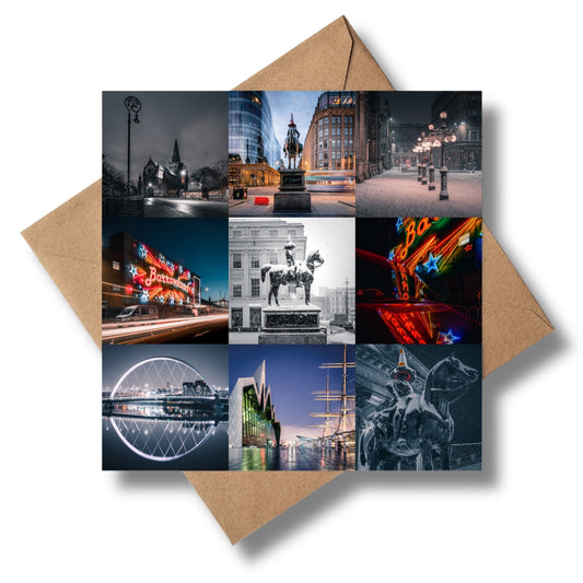 Glasgow 9 Photo collage Greeting card - Kunal Tewari Photography