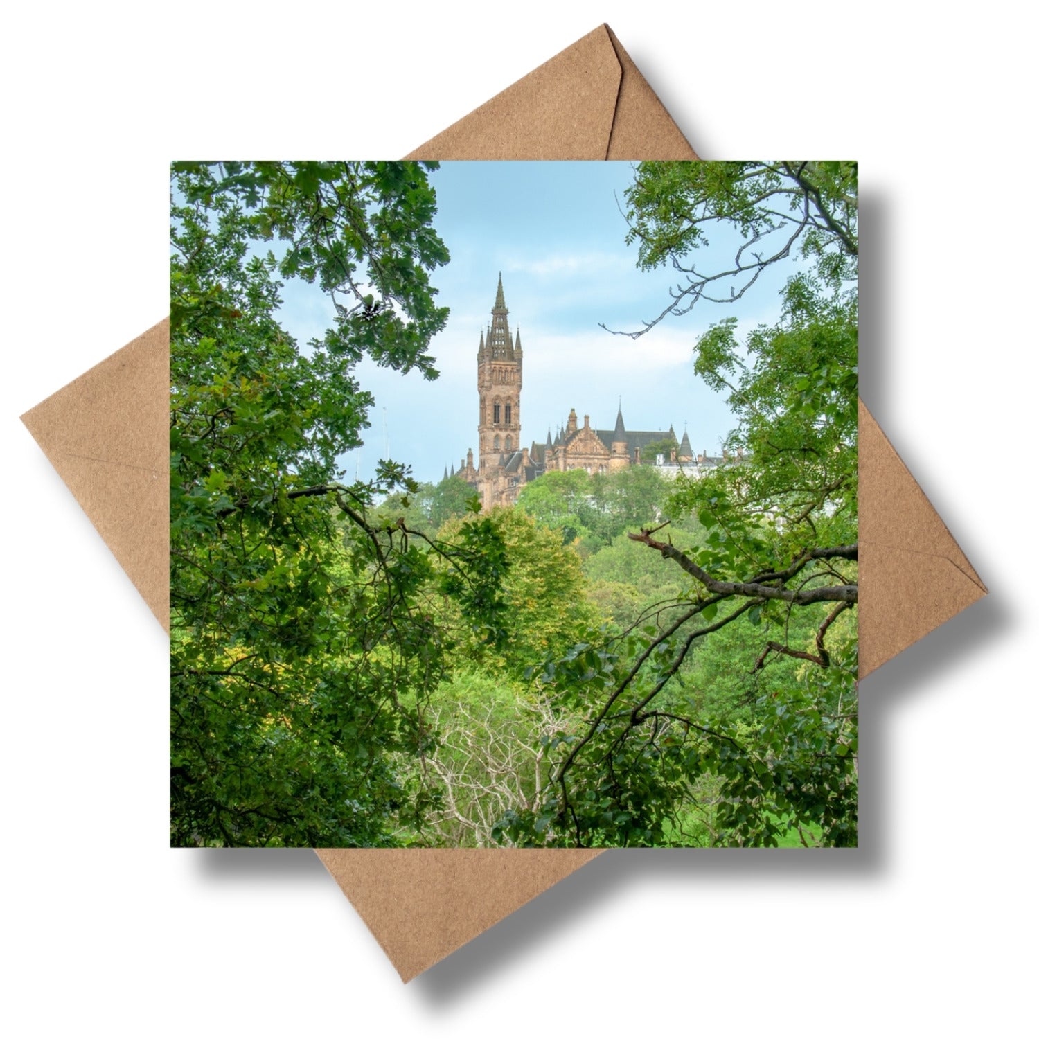 Serene view of University of Glasgow Greeting card - Kunal Tewari Photography