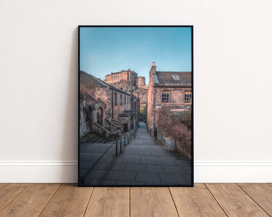 Vennel steps Edinburgh signed and mounted print Kunal Tewari Photography