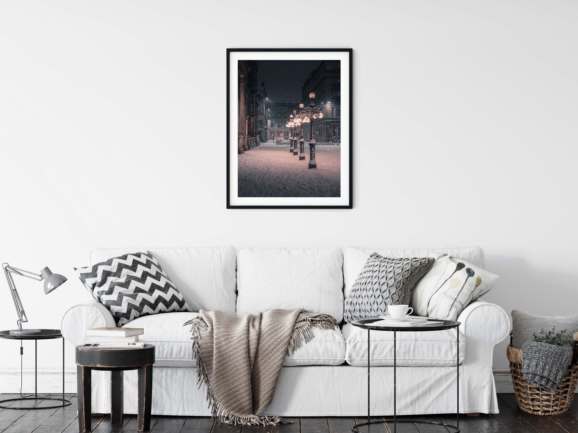 George Square Winter Snow Print – Glasgow Night Photography | Scotland Wall Art | Glasgow Gift Kunal Tewari Photography