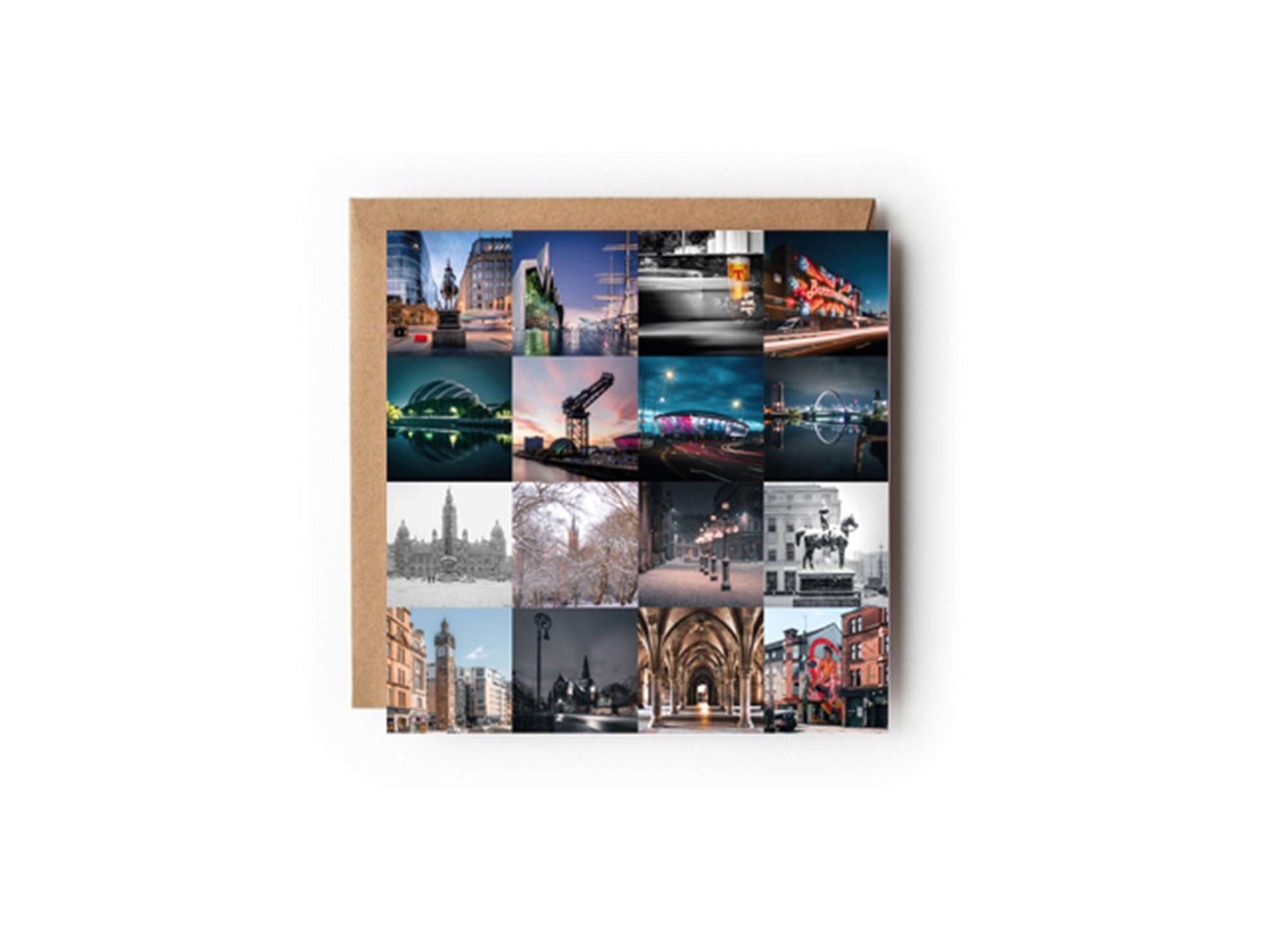 Glasgow 16 Photo collage Greeting card 150x150mm Kunal Tewari Photography
