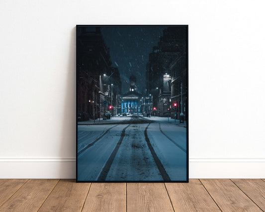 A Chilly Night at Ingram Street, Glasgow Signed and Mounted Print