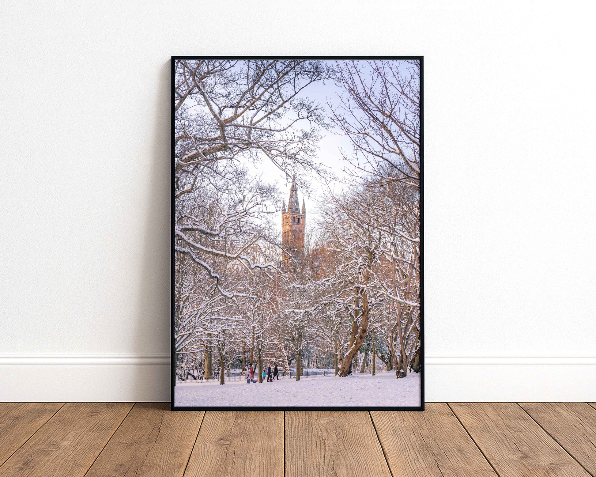Glasgow University in Winter Silence signed and mounted print Kunal Tewari Photography
